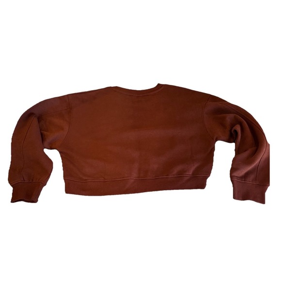 ZARA‎  NWT JOIN LIFE Plush  Brown Cropped Sweatshirt Size M - Picture 5 of 7
